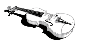 Black White Violin Vinyl Car Decal Sticker – Waterproof & UV-Resistant 2.56"