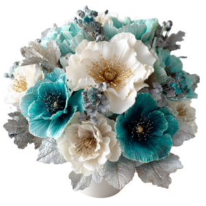 Teal Flower Bouquet V2 Vinyl Car Decal Sticker – Waterproof & UV-Resistant 3.4133333333333336"
