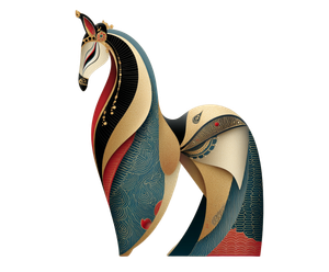 Stylized Opera Horse Vinyl Car Decal Sticker – Waterproof & UV-Resistant 6.613333333333333"