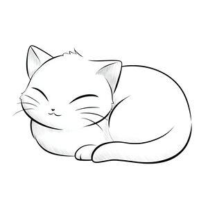Sleeping Cartoon Cat V5 Vinyl Car Decal Sticker – Waterproof & UV-Resistant 6.826666666666667"
