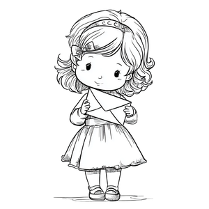 Girl With Envelope V2 Vinyl Car Decal Sticker – Waterproof & UV-Resistant 3.4133333333333336"
