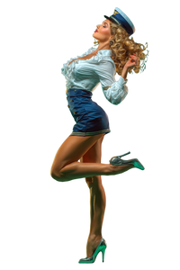 Dancing Flight Attendant V4 Vinyl Car Decal Sticker – Waterproof & UV-Resistant 8.96"