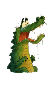 Crying Crocodile Cartoon V2 Vinyl Car Decal Sticker – Waterproof & UV-Resistant 4.8533333333333335"