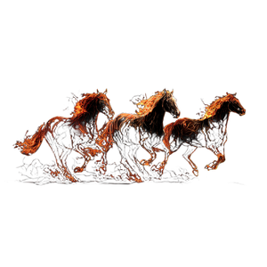 Fiery Galloping Horses V2 Vinyl Car Decal Sticker – Waterproof & UV-Resistant 6.826666666666667"