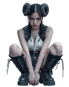 Asian Female Demon Vinyl Car Decal Sticker – Waterproof & UV-Resistant 4.0"