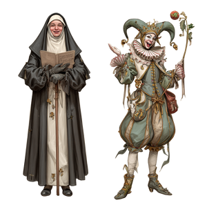 Nun And Jester V2 Vinyl Car Decal Sticker – Waterproof & UV-Resistant 3.4133333333333336"