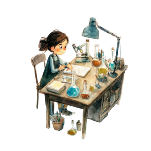 Young Scientist Girl V4 Vinyl Car Decal Sticker – Waterproof & UV-Resistant 3.4133333333333336"