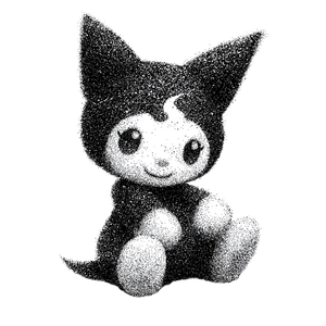 Realistic Kuromi Pointillism Vinyl Car Decal Sticker – Waterproof & UV-Resistant 3.4133333333333336"