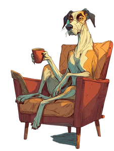 Dog With Coffee V3 Vinyl Car Decal Sticker – Waterproof & UV-Resistant 8.213333333333333"
