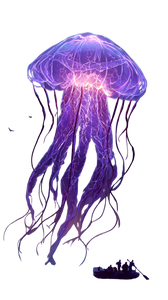 Giant Glowing Jellyfish V2 Vinyl Car Decal Sticker – Waterproof & UV-Resistant 9.706666666666667"