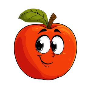 Friendly Cartoon Apple V3 Vinyl Car Decal Sticker – Waterproof & UV-Resistant 6.826666666666667"