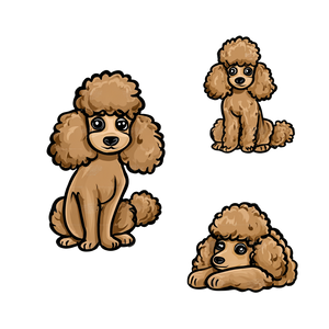 Glamour Poodle Caricature V2 Vinyl Car Decal Sticker – Waterproof & UV-Resistant 3.4133333333333336"