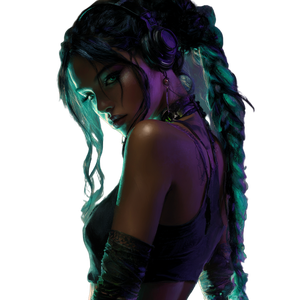 Cyberpunk Babe Vinyl Car Decal Sticker – Waterproof & UV-Resistant 3.4133333333333336"