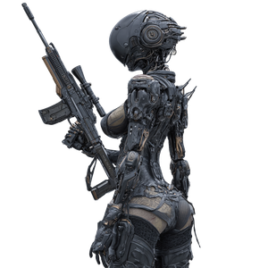 Cyborg Lady Battle V2 Vinyl Car Decal Sticker – Waterproof & UV-Resistant 3.4133333333333336"