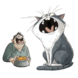 Cartoon Cat Owner Vinyl Car Decal Sticker – Waterproof & UV-Resistant 3.4133333333333336"