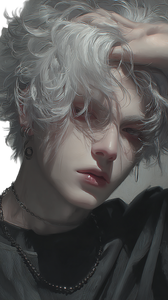 Anime Silver-Haired Man V4 Vinyl Car Decal Sticker – Waterproof & UV-Resistant 4.8533333333333335"