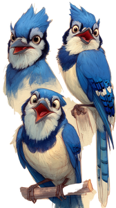 Happy Blue Jay V4 Vinyl Car Decal Sticker – Waterproof & UV-Resistant 4.8533333333333335"