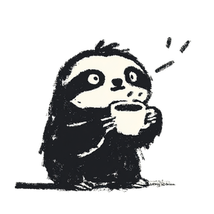 Sloth With Coffee V4 Vinyl Car Decal Sticker – Waterproof & UV-Resistant 3.4133333333333336"