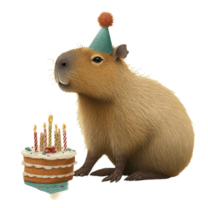 Capybara'S Birthday V3 Vinyl Car Decal Sticker – Waterproof & UV-Resistant 3.4133333333333336"
