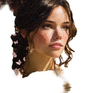 Serene Brunette Portrait V5 Vinyl Car Decal Sticker – Waterproof & UV-Resistant 3.4133333333333336"