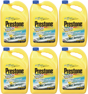 6x Prestone 50/50 Engine Coolant | Corrosion & Heat Protection | 1 Gallon Jug