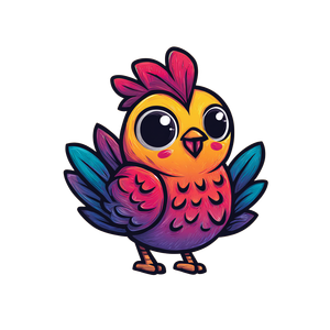 Cheerful Cartoon Chicken V3 Vinyl Car Decal Sticker – Waterproof & UV-Resistant 3.4133333333333336"