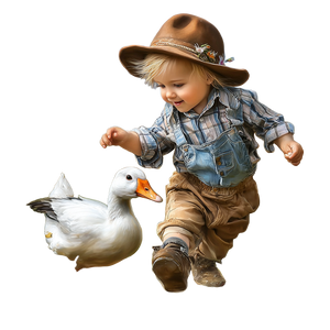 Toddler Chasing Goose Vinyl Car Decal Sticker – Waterproof & UV-Resistant 6.826666666666667"