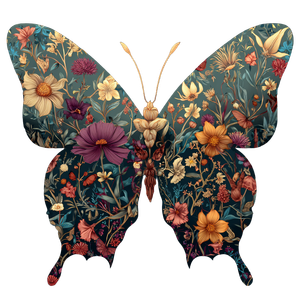 Floral Butterfly Pattern V2 Vinyl Car Decal Sticker – Waterproof & UV-Resistant 6.826666666666667"