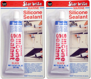 2x Star Brite Caulk Sealant 082103 Use To Bond Fiberglass/Plastic/Wood/Glass/Metal; Silicone Sealant; Black; 2.8 Ounce Tube; Single; With US Label 2x Star Brite Caulk Sealant 082103 Use To Bond Fiberglass/Plastic/Wood/Glass/Metal; Silicone Sealant; Black; 2.8 Ounce Tube; Single; With US Label