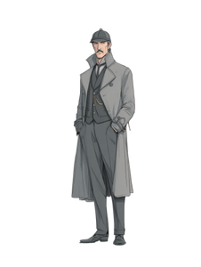 Sherlock Holmes Cartoon Vinyl Car Decal Sticker – Waterproof & UV-Resistant 8.213333333333333"