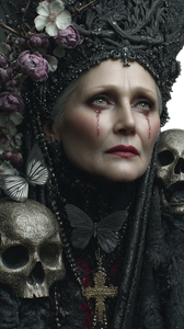 Gothic Woman Portrait V25 Vinyl Car Decal Sticker – Waterproof & UV-Resistant 9.706666666666667"