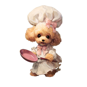 Poodle Chef Baking Vinyl Car Decal Sticker – Waterproof & UV-Resistant 3.4133333333333336"