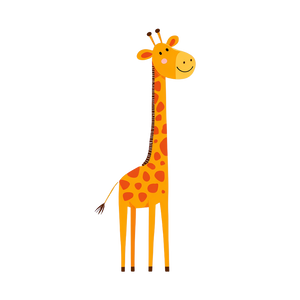 Cartoon Giraffe Illustration Vinyl Car Decal Sticker – Waterproof & UV-Resistant 3.4133333333333336"