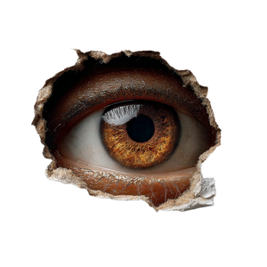 Creepy Brown Eye Vinyl Car Decal Sticker – Waterproof & UV-Resistant 3.4133333333333336"