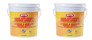 2x Alpha 8019 Roof Adhesive | Water-Based Solution for RV Roof Repair | 1 Gallon Bucket | Quick-Dry Formula