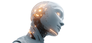 Glowing Robot Head Vinyl Car Decal Sticker – Waterproof & UV-Resistant 2.506666666666667"