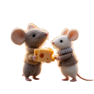 Mice Sharing Cheese Vinyl Car Decal Sticker – Waterproof & UV-Resistant 3.4133333333333336"
