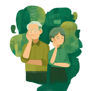 Elderly With Tinnitus Vinyl Car Decal Sticker – Waterproof & UV-Resistant 3.4133333333333336"