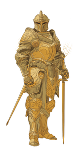 Golden Armor Knight V5 Vinyl Car Decal Sticker – Waterproof & UV-Resistant 4.8533333333333335"