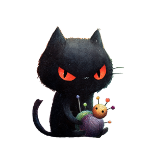 Angry Voodoo Cat Vinyl Car Decal Sticker – Waterproof & UV-Resistant 6.826666666666667"