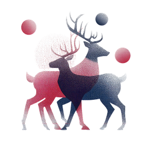 Reindeer Illustration Vinyl Car Decal Sticker – Waterproof & UV-Resistant 3.4133333333333336"