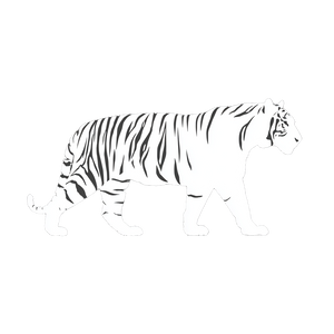 Tiger Silhouette Icon Vinyl Car Decal Sticker – Waterproof & UV-Resistant 6.826666666666667"