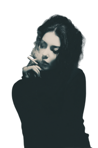 Smoking Woman Portrait V5 Vinyl Car Decal Sticker – Waterproof & UV-Resistant 4.4