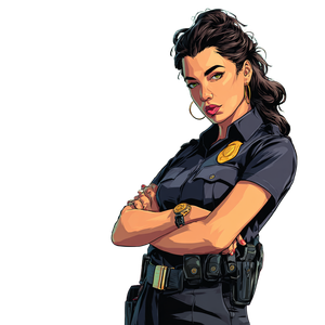 Stylized Police Character Vinyl Car Decal Sticker – Waterproof & UV-Resistant 6.826666666666667"