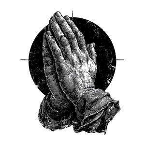 Praying Hands Illustration Vinyl Car Decal Sticker – Waterproof & UV-Resistant 3.4133333333333336"