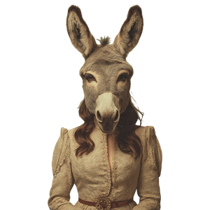 Donkey Human Face Vinyl Car Decal Sticker – Waterproof & UV-Resistant 3.4133333333333336"