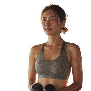 Woman Using Dumbbells Vinyl Car Decal Sticker – Waterproof & UV-Resistant 3.4133333333333336"