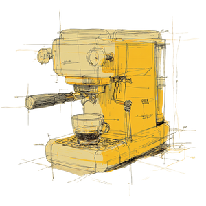 Espresso Machine Sketch Vinyl Car Decal Sticker – Waterproof & UV-Resistant 6.826666666666667"