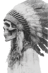 Skull With Headdress V3 Vinyl Car Decal Sticker – Waterproof & UV-Resistant 4.4