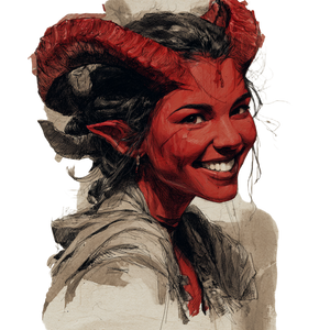 Mischievous Tiefling Smile Vinyl Car Decal Sticker – Waterproof & UV-Resistant 3.4133333333333336"